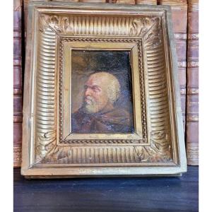 Portrait Of A Man - Oil On Panel - French School Of The 18th-19th Century In Gilded Frame