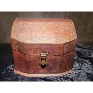 Large Leather Covered Mail Box - Early 19th Century 