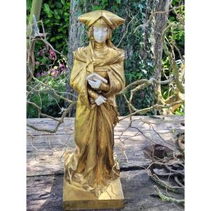 Désiré Grisard (1837-1910) - Large Chryselephantine Bronze - Art Nouveau Period  