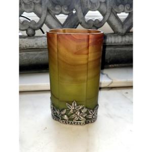 "sèvres Crystal Vase" Solid Silver Frame - Art Nouveau Period