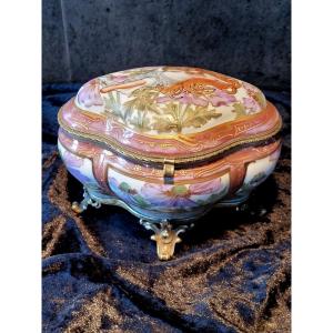 Large Sèvres Porcelain & Bronze Jewelry Box - Art Nouveau Period - 19th Century
