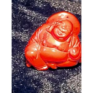 Carved Coral "buddha" Pendant 