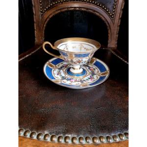 Porcelain Cup And Saucer Signed By Jean Pouyat - 19th Century