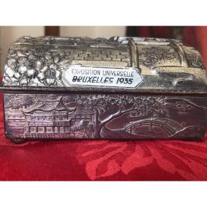 Silver Box, Made In Japan, Brussels Exhibition, 1935.