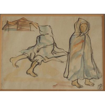 Orientalist, Portrait Of Child, Monogram.