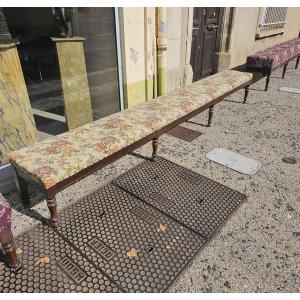 Pair Of Large Bistro Benches, 3.5 Meters And Two Smaller Ones