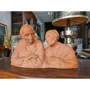 Important Terracotta Signed Gaston Hauchecorne