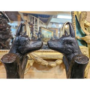 Pair Of Zoomorphic Andirons