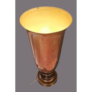 Art Deco Copper Tulip Desk Lamp France 1930s