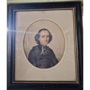 Portrait Of A Clergyman Monogrammed Ad And Dated 1845