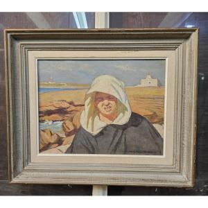 Painting By émile Marie Beaume "sadness In Front Of The Koubba"