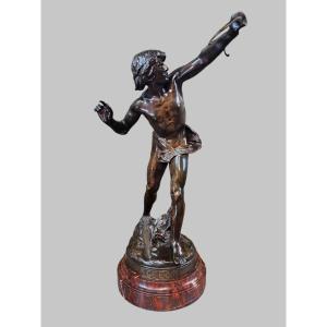 Bronze Representing Acteon Signed émile Laporte 