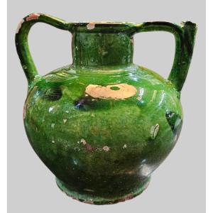 Orjol In Green Glazed Terracotta, Southern France 