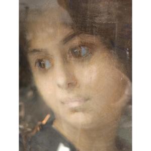 Pastel "young Woman With A Parasol" Signed Sonia Routchin (1879 - 1931)