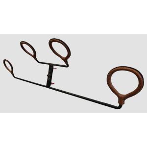 Metal And Leather Coat Rack With Saddle Stitching By Jacques Adnet