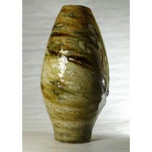 Glazed Terracotta Vase Signed Jean Paulet