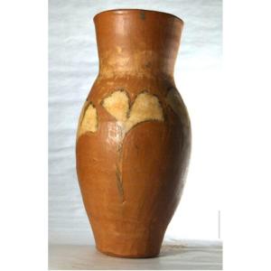 Decorated Terracotta Vase Signed Jean Paulet
