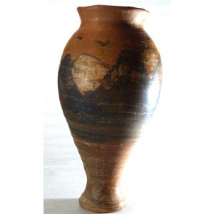 Decorated Terracotta Vase Signed Jean Paulet