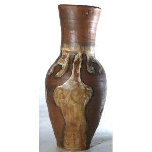 Decorated Terracotta Vase Signed Jean Paulet