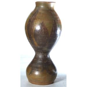 Decorated Terracotta Vase Signed Jean Paulet