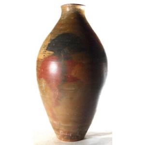 Decorated Terracotta Vase Signed Jean Paulet