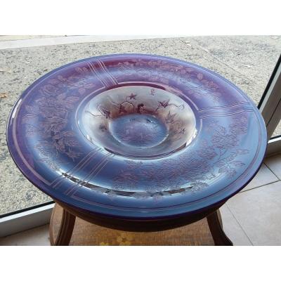 Important Multilayer Glass Cup Signed Legras