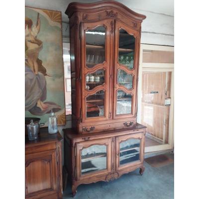 Imposing Two-body Buffet In Walnut, Eighteenth Time, Old Glazing