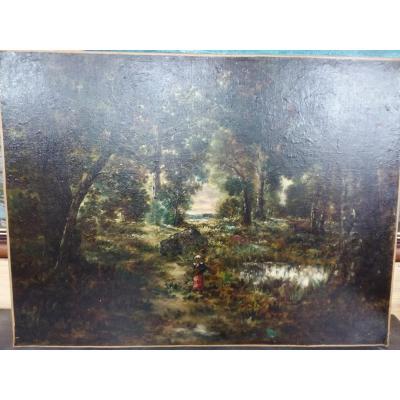 Diaz De La Pena Narcisse French Painting Nineteenth Century Barbizon School Oil On Canvas Signed