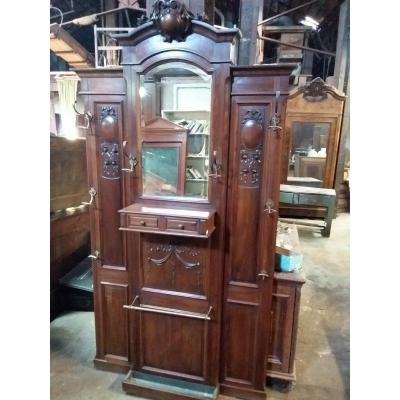 Wall Coat Rack In Walnut Late Nineteenth