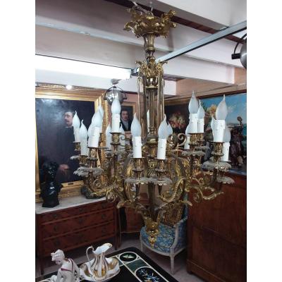 20-light Gilt Bronze Chandelier