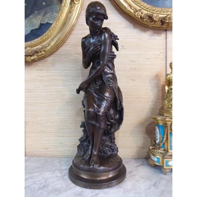 Bronze Titled "primroses, Salon Des Beaux Arts 1893" Signed Kossowski