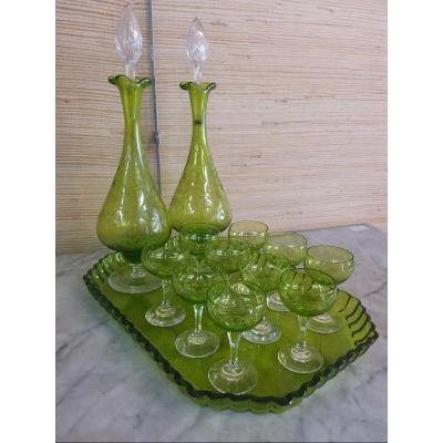 Two-tone Crystal Liquor Cabaret, Circa 1900