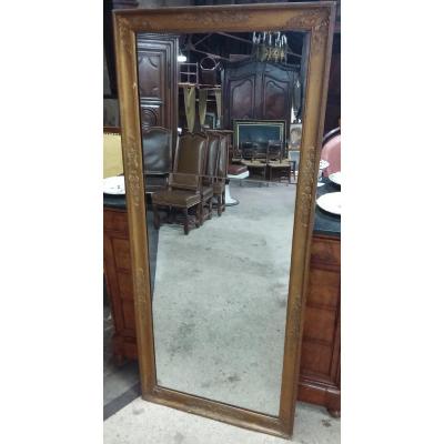 Restoration Mirror In Golden Stuccoed Wood