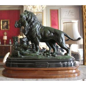 Subject In Bronze Signed Delabrierre And Titled 1st Game