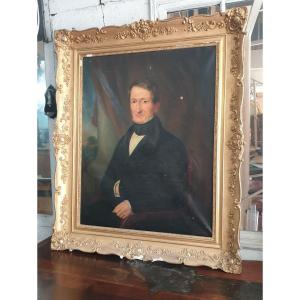 Family Portrait Painting Signed By Michel Ghislain Stapleaux