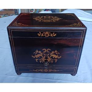 Empty Liquor Cellar Box In Rosewood And Marquetry Nets 19th Century 100 Euros