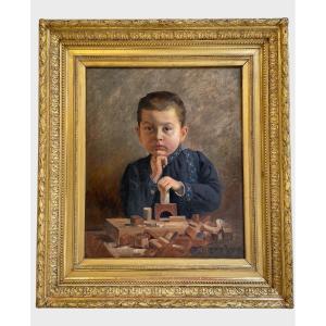 Georges Roux: Child At A Construction Game