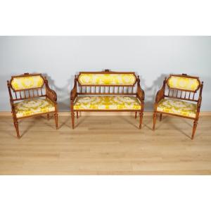 Louis XVI Style Walnut Living Room 1900