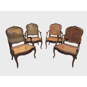 Four Louis XV Period Armchairs