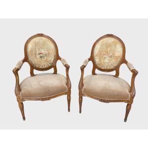 Pair Of Transition Style Armchairs