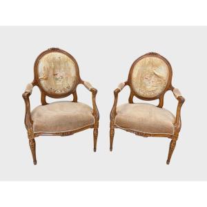 Pair Of Transition Style Armchairs