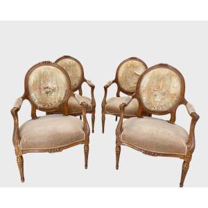 Four Transition Style Armchairs