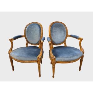 André Mailfert: Pair Of Louis XVI Style Armchairs