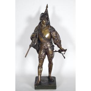 Emile-louis Picault - Bronze - The Standard-bearer