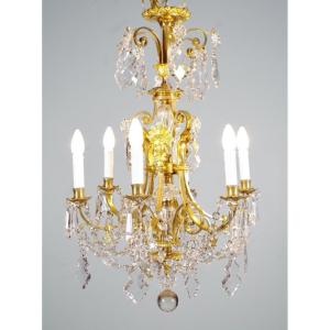 Napoleon III Bronze And Crystal Chandelier