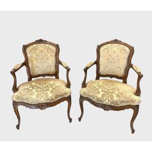 Pair Of Louis XV Style Armchairs