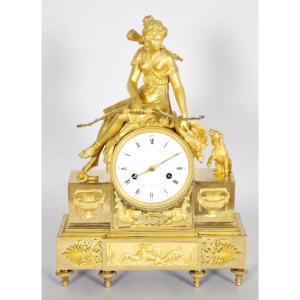 Directoire Period Clock - Diana The Huntress