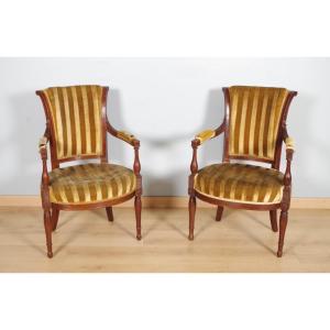 Pair Of Directoire Period Armchairs