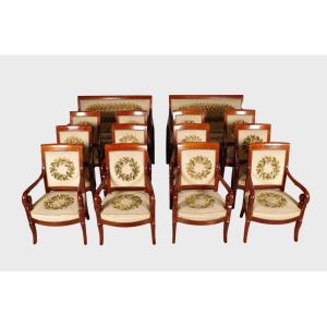 Living Room With Twelve Armchairs And A Pair Of Sofas, Restoration Period