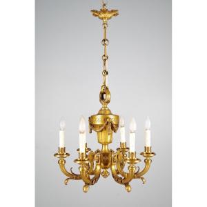 Louis XVI Style Gilt Bronze Chandelier